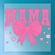 Mama Pink Bow Heart Design DTF Transfer - InkMerge Heat Press Design