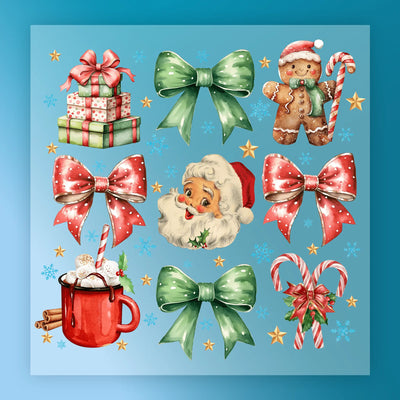 Vintage Christmas Elements - Ready to Press - InkMerge DTF Transfer