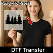 Evergreen Silhouette Forest Design DTF Transfer - InkMerge Heat Press Design