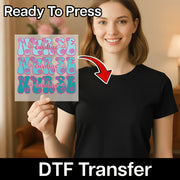 Cardiac Nurse Floral Design DTF Transfer - InkMerge Heat Press Design
