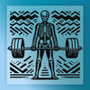 Skeleton Weightlifting Humor - Heat Press Ready - InkMerge DTF Transfer