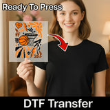 Basketball Heart Design DTF Transfer - InkMerge Heat Press Design