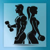 Fitness Couple Silhouette Design - Ready to Press - InkMerge DTF Transfer