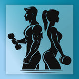 Fitness Couple Silhouette Design DTF Transfer - InkMerge Heat Press Design