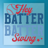 Hey Batter Batter Swing Baseball Design DTF Transfer - InkMerge Heat Press Design