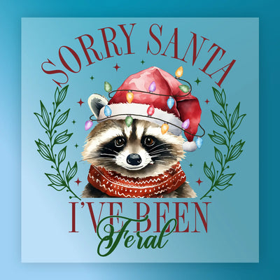 Sorry Santa Raccoon Christmas Humor - Ready to Press - InkMerge DTF Transfer