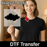 Abstract Black Cloud Design DTF Transfer - InkMerge Heat Press Design