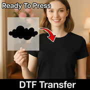 Abstract Black Cloud Design DTF Transfer - InkMerge Heat Press Design