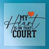 Heart on Basketball Court DTF Transfer - InkMerge Heat Press Design