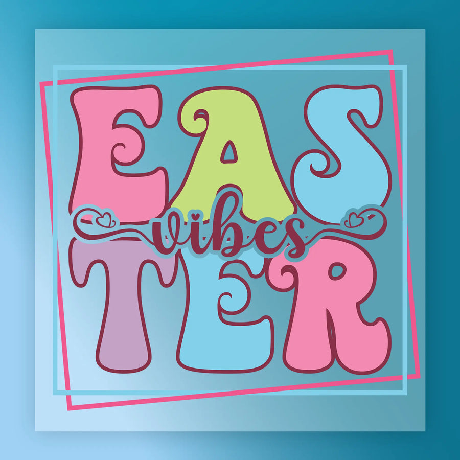Easter Vibes Festive Pastel  Design DTF Transfer - InkMerge Heat Press Design