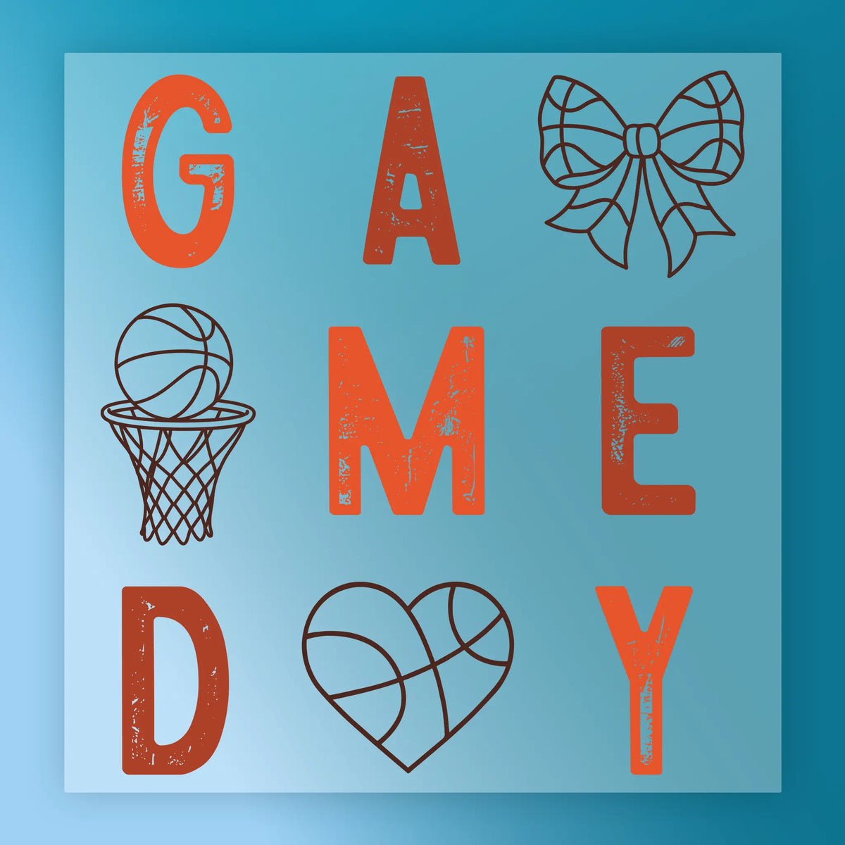 Game Day Basketball Heart Design