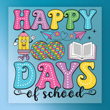Happy 100 Days of School Celebration DTF Transfer - InkMerge Heat Press Design