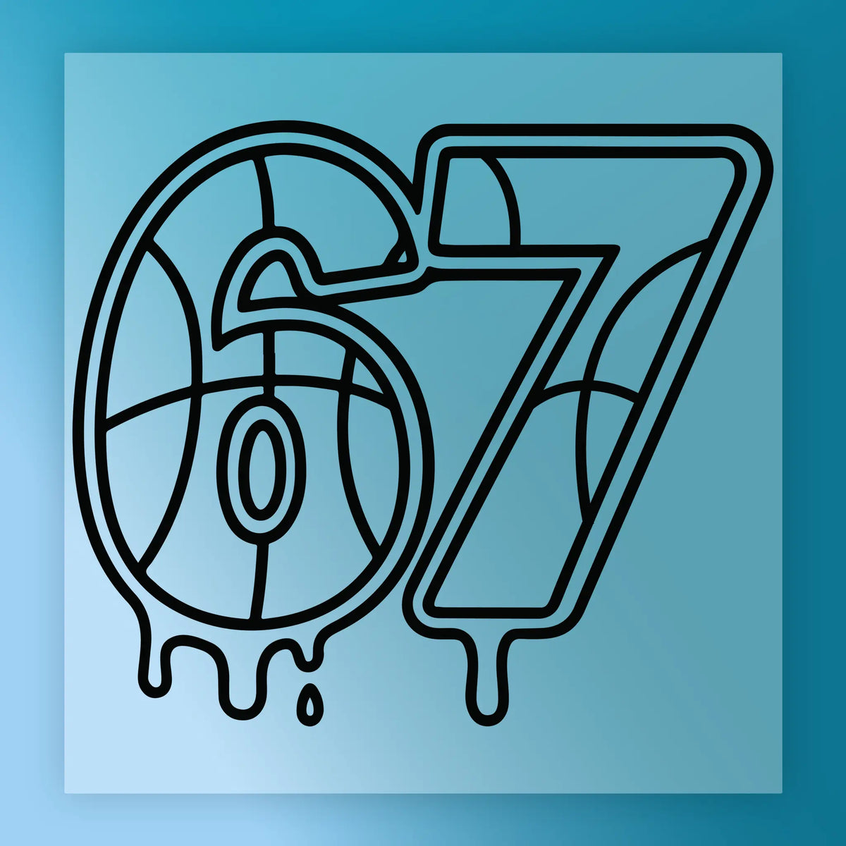 Basketball Number 67 Drip Design
