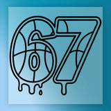 Basketball Number 67 Drip Design DTF Transfer - InkMerge Heat Press Design