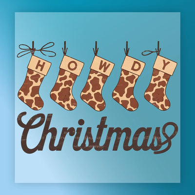Howdy Christmas Cowboy Stockings Design - Ready to Press - InkMerge DTF Transfer