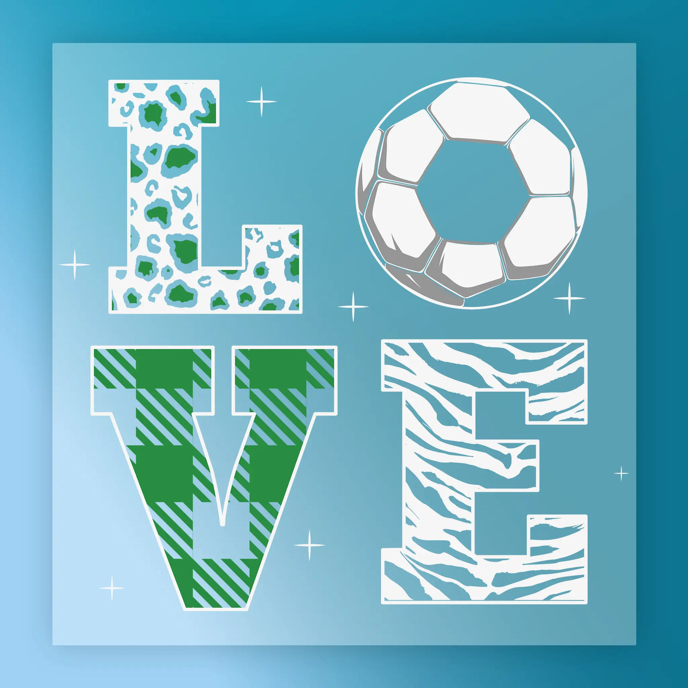 Love Soccer Ball Design DTF Transfer - InkMerge Heat Press Design