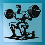 A muscular man lifting a barbell with both hands, depicted in a stylized illustration.