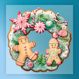 The InkMerge Gingerbread Candy Cane Wreath shines with gingerbread figures, candy canes, ornaments, and green icing—perfect inspiration for a festive DTF transfer or heat press design.