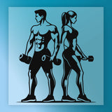 Fitness Empowerment Dumbbell Duo DTF Transfer - InkMerge Heat Press Design