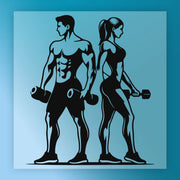 Fitness Empowerment Dumbbell Duo DTF Transfer - InkMerge Heat Press Design
