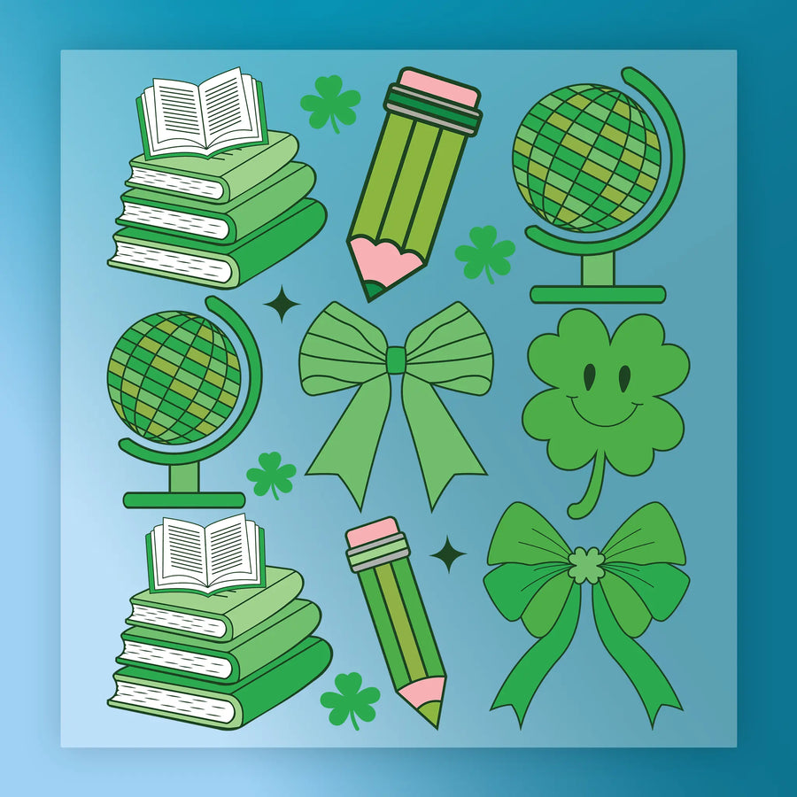 Green Education and Luck Design DTF Transfer - InkMerge Heat Press Design