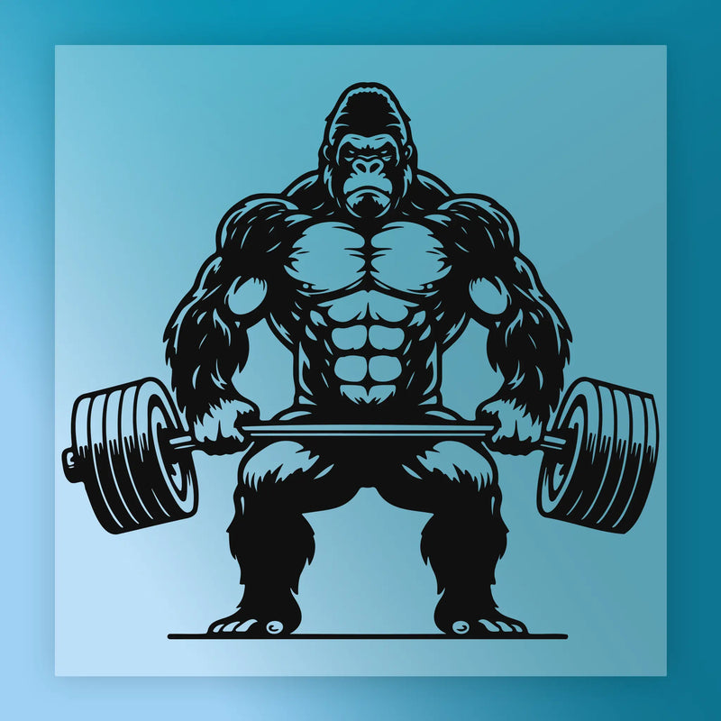 Gorilla Lifting Barbell Design - Ready to Press - InkMerge DTF Transfer