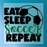 Eat Sleep Soccer Repeat DTF Transfer - InkMerge Heat Press Design