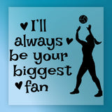 Biggest Fan Volleyball Silhouette DTF Transfer - InkMerge Heat Press Design