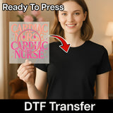 Cardiac Nurse Pride Design DTF Transfer - InkMerge Heat Press Design