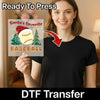Santa's Favorite Baseball Design - Ready to Press - InkMerge DTF Transfer