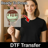 Chocolate Drip Baseball Design DTF Transfer - InkMerge Heat Press Design