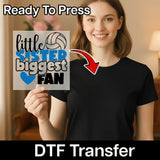 Little Sister Biggest Fan Volleyball Design DTF Transfer - InkMerge Heat Press Design
