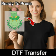 Happy Go Lucky Shamrock Design DTF Transfer - InkMerge Heat Press Design