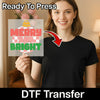 Merry and Bright Ornament Design - Ready to Press - InkMerge DTF Transfer