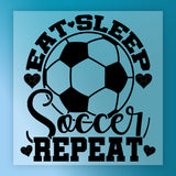 Eat Sleep Soccer Repeat Design DTF Transfer - InkMerge Heat Press Design