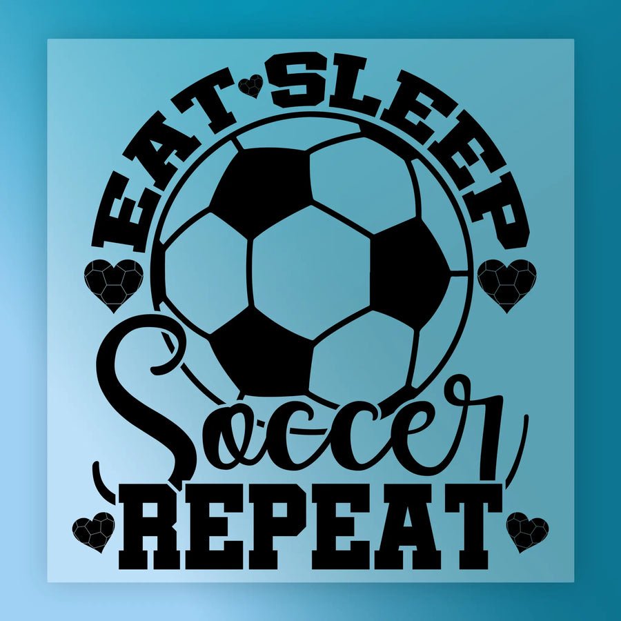 Eat Sleep Soccer Repeat Design DTF Transfer - InkMerge Heat Press Design