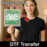 Feeling Lucky Dice & Shamrocks DTF Transfer - InkMerge Heat Press Design