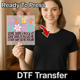Motherhood Humor Rockin'  Design DTF Transfer - InkMerge Heat Press Design