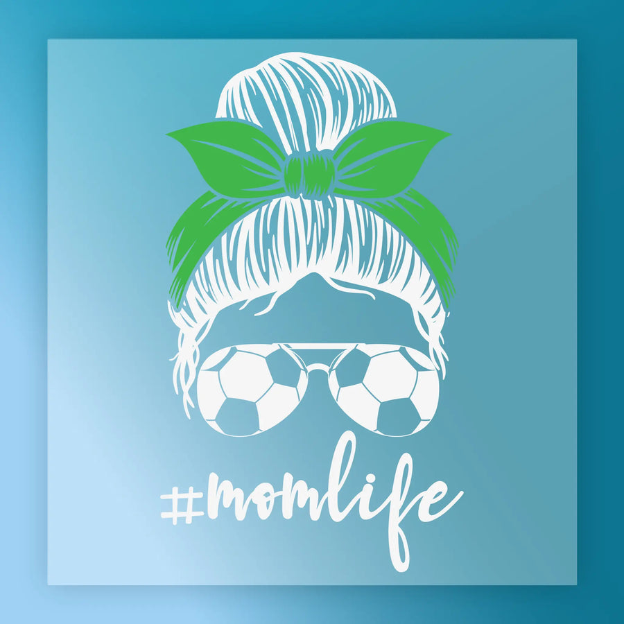 #MomLife Soccer Ball Sunglasses Design DTF Transfer - InkMerge Heat Press Design