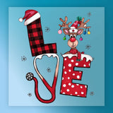 Christmas LOVE Nurse Design DTF Transfer - InkMerge Heat Press Design