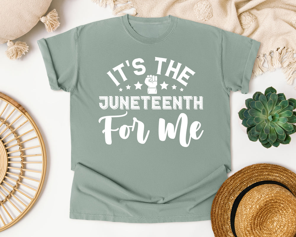 Juneteenth For Me White Ink graphic tee in Bay Comfort Colors 1717