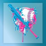 Dynamic Baseball Bat Paint Splash DTF Transfer - InkMerge Heat Press Design