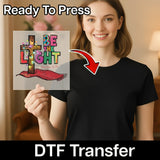 BE THE LIGHT Christmas Design DTF Transfer - InkMerge Heat Press Design