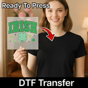 Irish Pride Checkered Shamrock Design DTF Transfer - InkMerge Heat Press Design