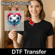Heart Soccer Ball Art DTF Transfer - InkMerge Heat Press Design