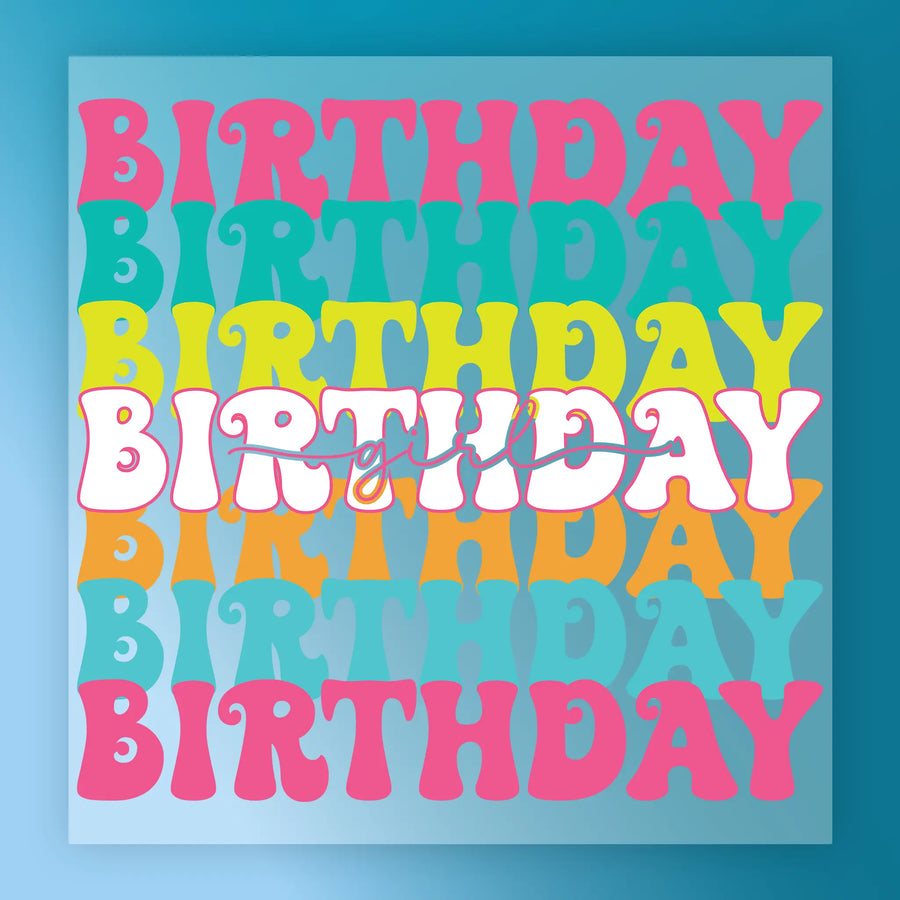 Birthday Girl Retro Celebration DTF Transfer - InkMerge Heat Press Design