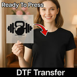 Kettlebell Barbell Strength Design DTF Transfer - InkMerge Heat Press Design
