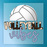 a volleyball and the text "VOLLEYBALL vibes" in a stylized font.
