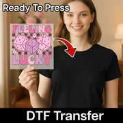 Feeling Lucky Heart Dice DTF Transfer - InkMerge Heat Press Design
