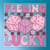 Feeling Lucky Heart Dice DTF Transfer - InkMerge Heat Press Design